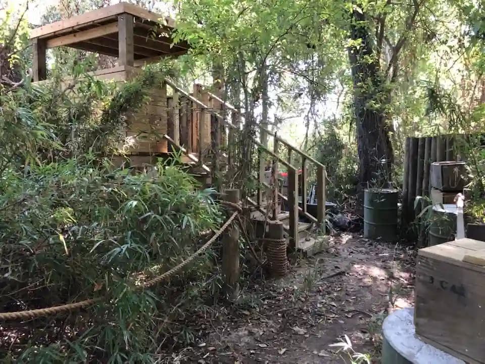 Interior view of Survival Game of Texas, Inc paintball facility in Houston