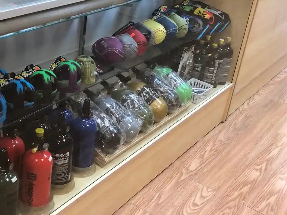 Interior view of Paintball Store, Inc. paintball facility in Houston