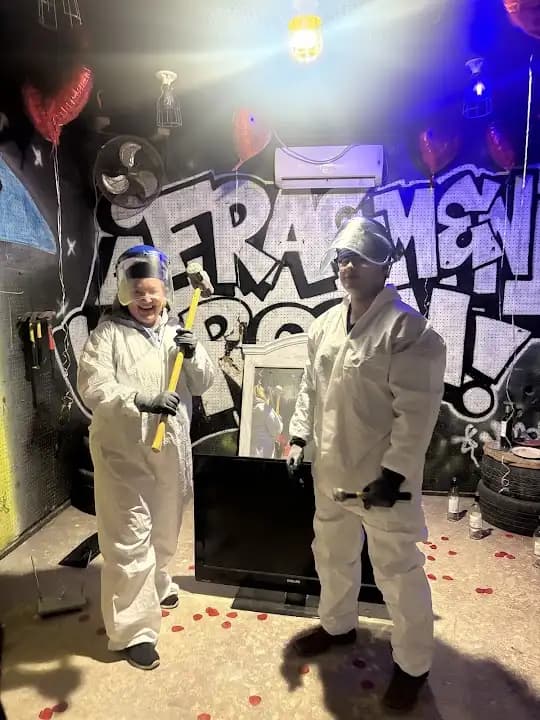 Interior view of Seek and Destroy Rage Room rage rooms facility in San Antonio