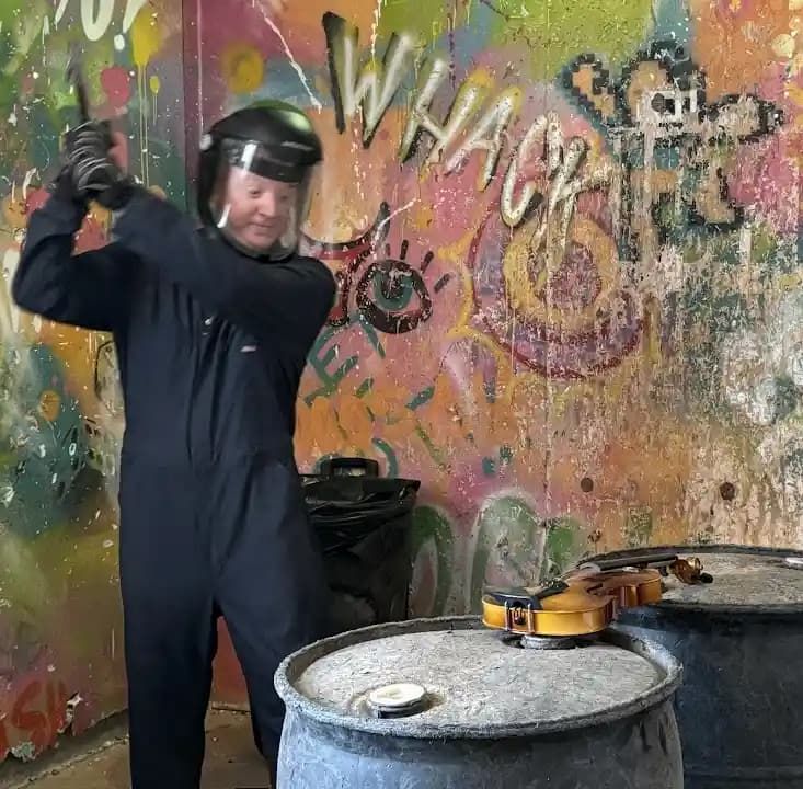 Interior view of Valley Smash Rage Room rage rooms facility in Los Angeles