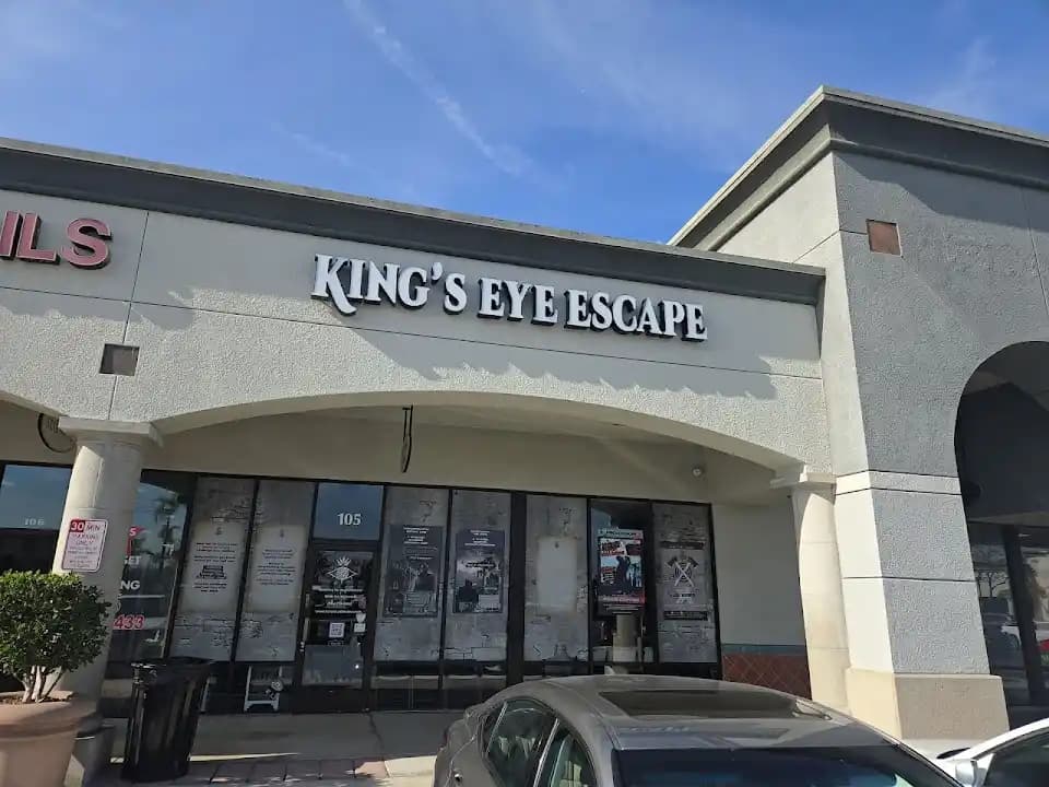 Interior view of King's Eye Escape & Axe rage rooms facility in Los Angeles