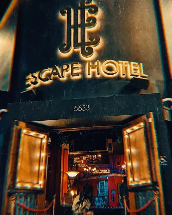 Interior view of Escape Hotel Hollywood escape rooms facility in Los Angeles
