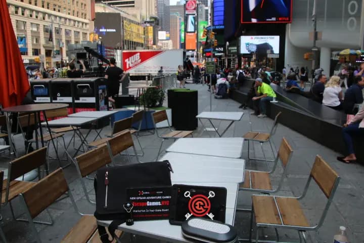 Interior view of EscapeGames.NYC escape rooms facility in New York
