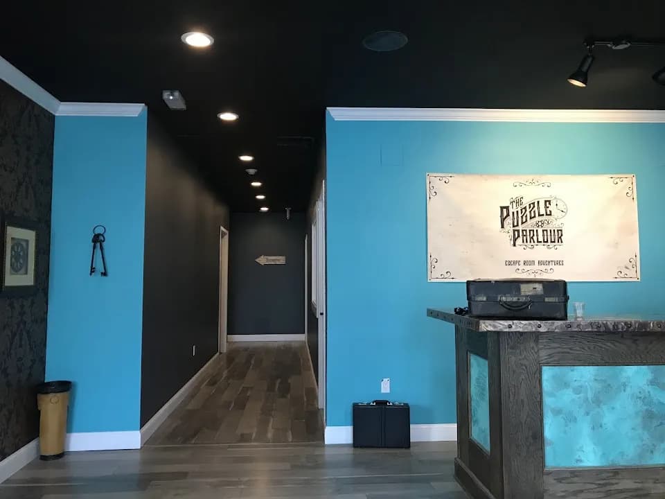 Interior view of The Puzzle Parlour escape rooms facility in New York