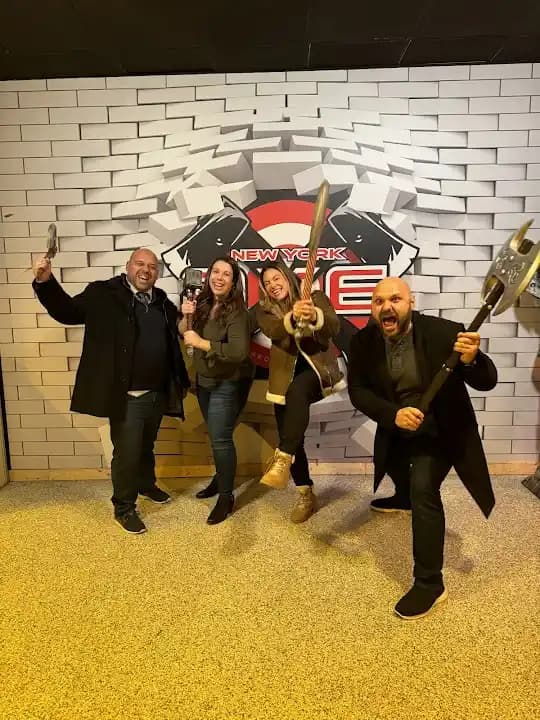 Interior view of NY Axe Throwing Range - Huntington axe throwing facility in New York