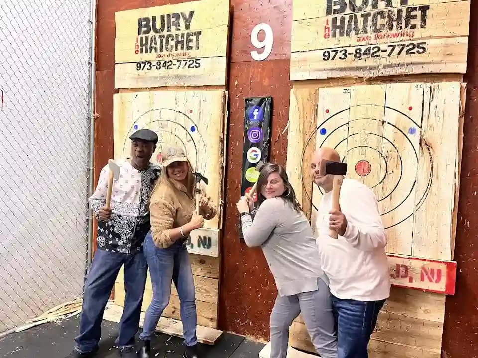 Interior view of Bury The Hatchet Bloomfield - Axe Throwing axe throwing facility in New York