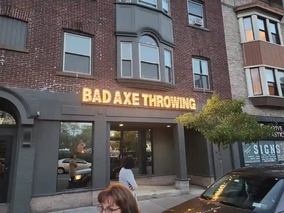 Interior view of Bad Axe Throwing Rochester axe throwing facility in Toronto