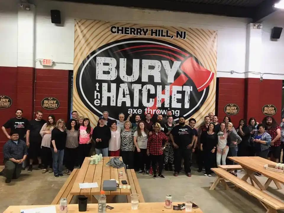 Interior view of Bury the Hatchet Cherry Hill - Axe Throwing axe throwing facility in Philadelphia