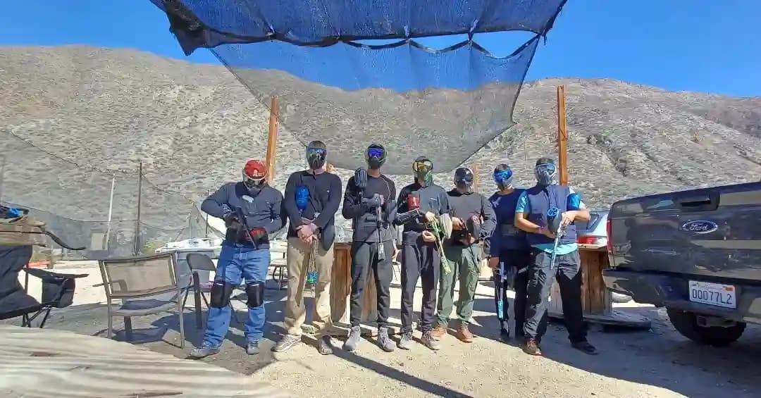 Interior view of Backyard Paintball Park paintball facility in Los Angeles