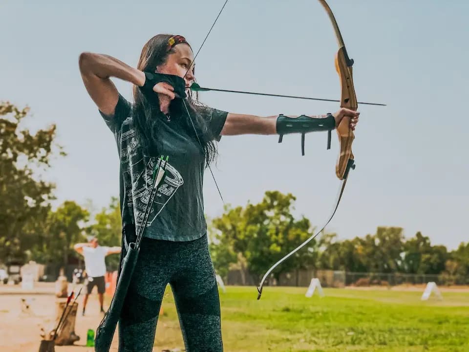 Interior view of AREA Archery axe throwing facility in Los Angeles