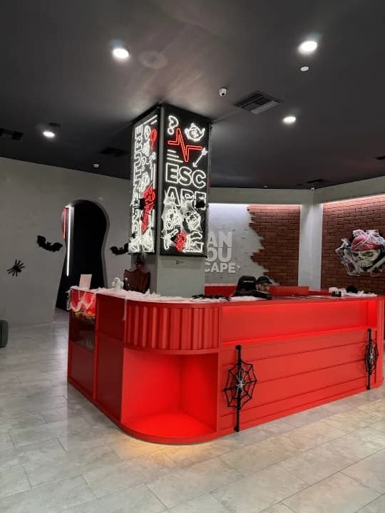 Interior view of Game Over escape rooms facility in Orlando