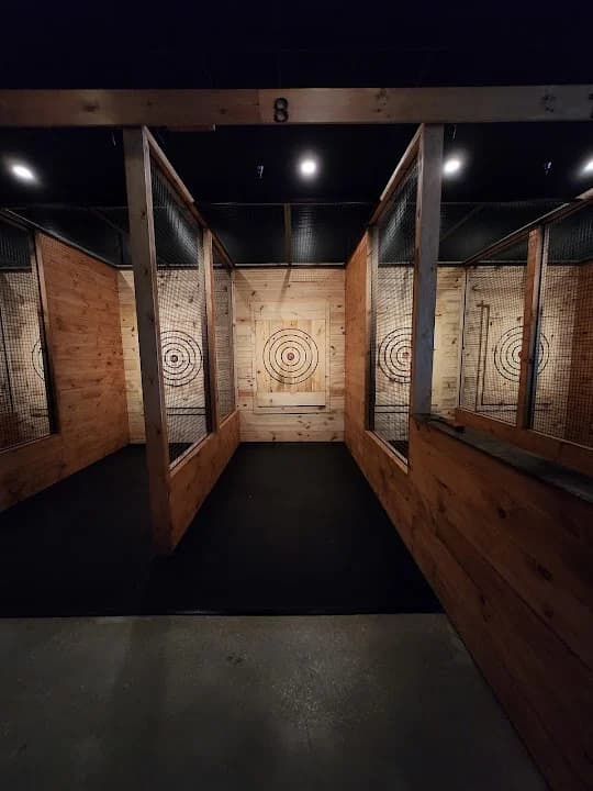 Interior view of Axvengers Axe Throwing Bar axe throwing facility in Orlando