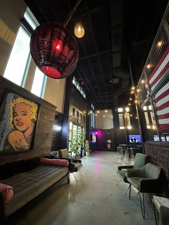 Interior view of The Axe Trap - The Trap axe throwing facility in Orlando