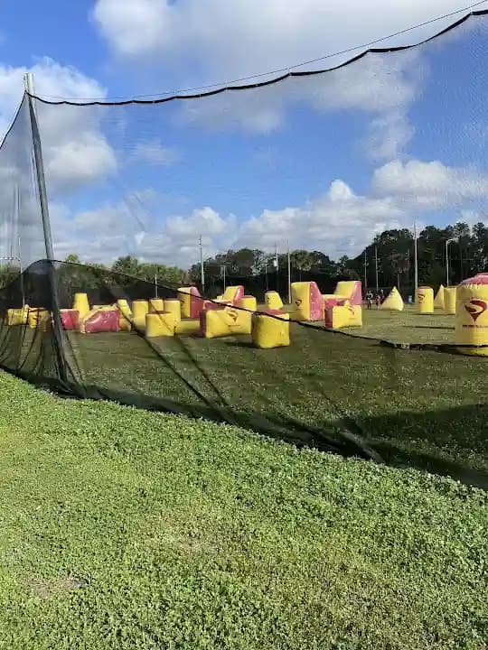 Interior view of Defy Sports Park paintball facility in Orlando