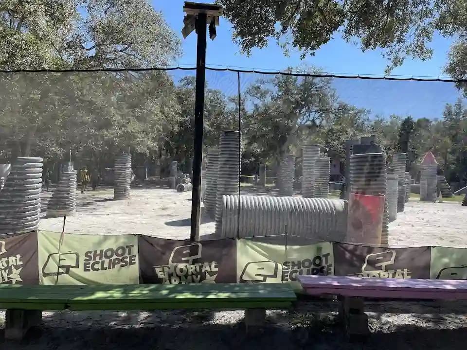 Interior view of Outdoor Xtreme Orlando Paintball and Airsoft paintball facility in Orlando
