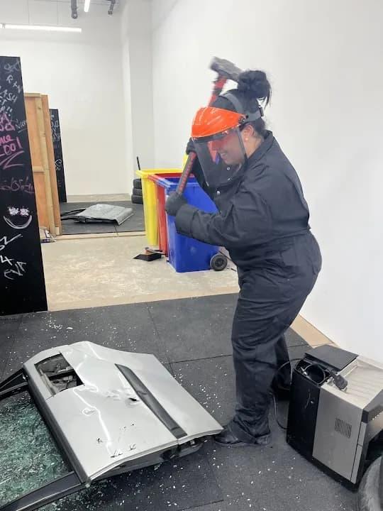 Interior view of The Smash Lab rage rooms facility in London