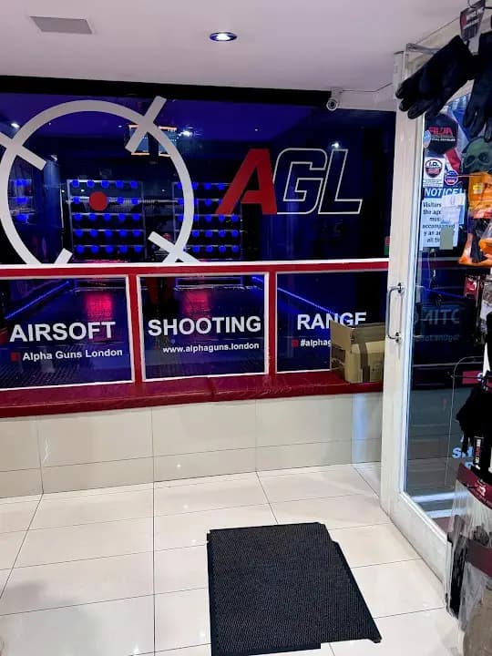 Interior view of Alpha Guns London (Camden) shooting ranges facility in London