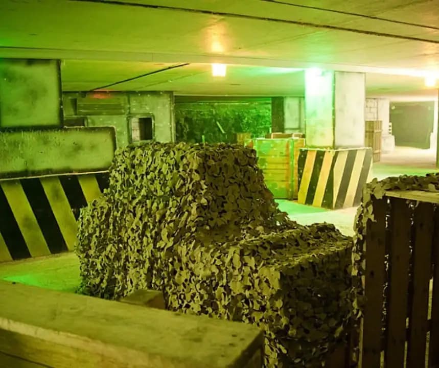 Interior view of Ultimate Recreation paintball facility in London