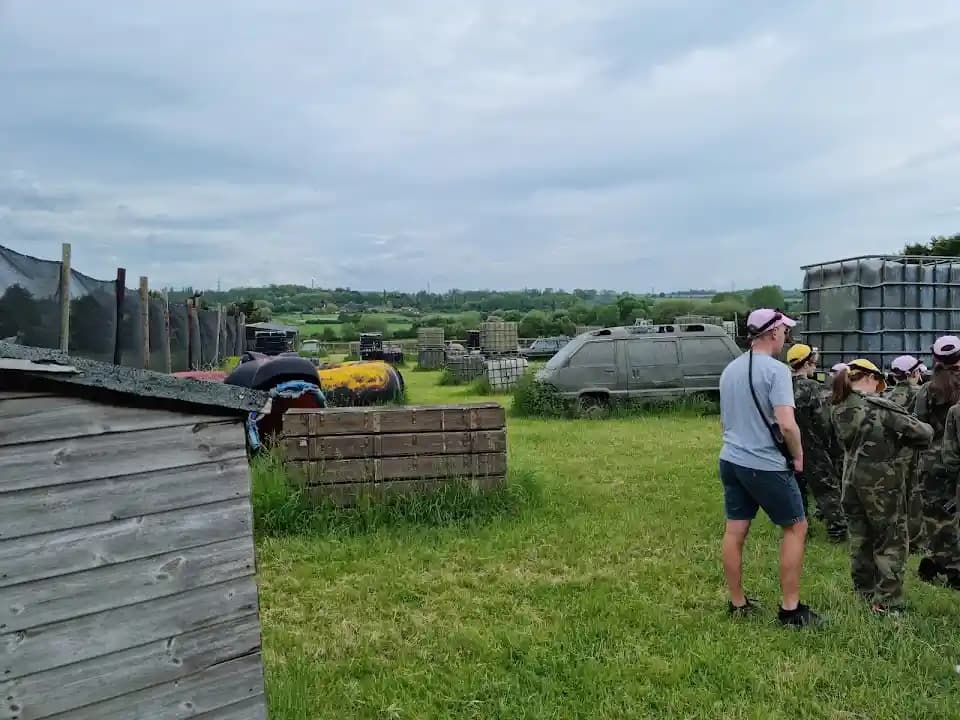 Interior view of Laser Mayhem Games paintball facility in London