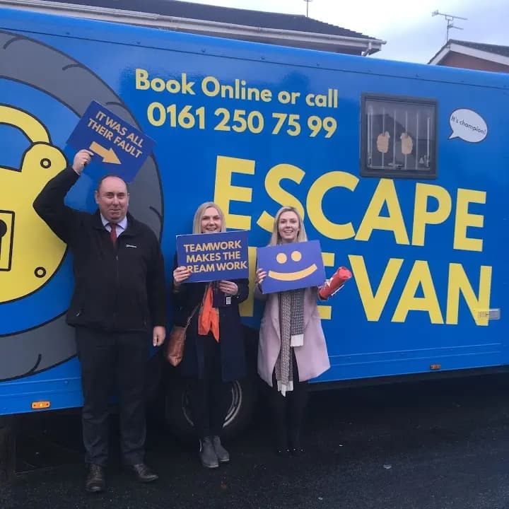 Interior view of Escape The Van escape rooms facility in Manchester