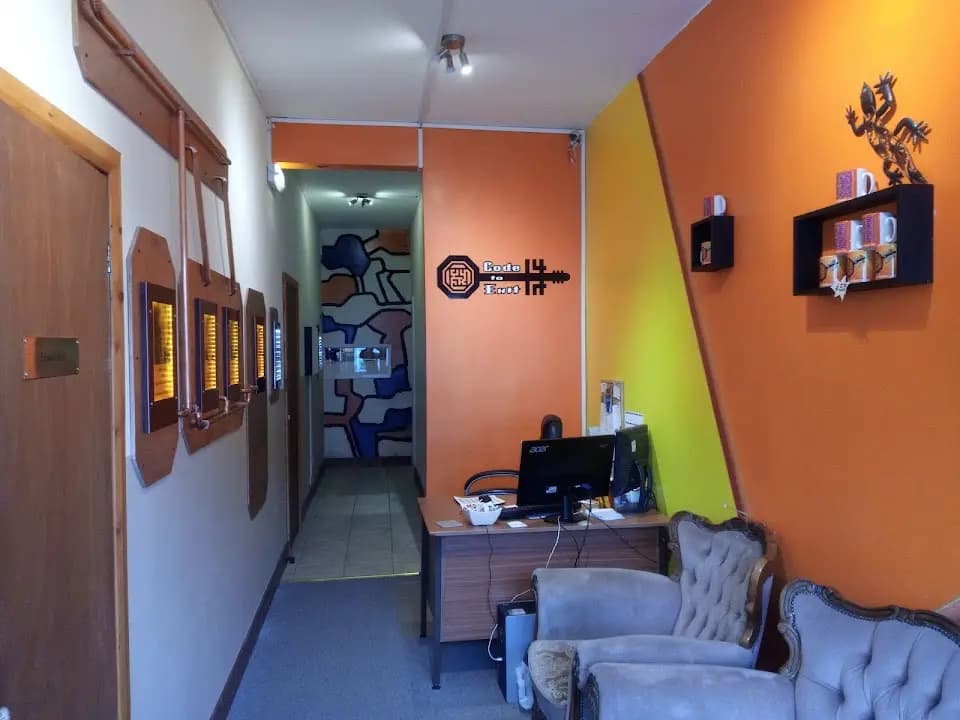 Interior view of Code to Exit escape rooms facility in Manchester