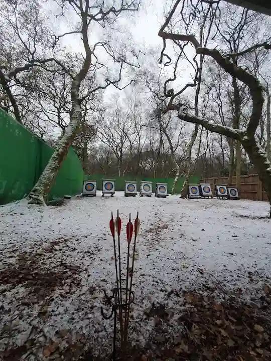 Interior view of Adventure Now - Outdoor Activities axe throwing facility in Manchester