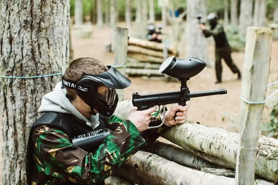Interior view of UKPaintball Kilmarnock paintball facility in Glasgow