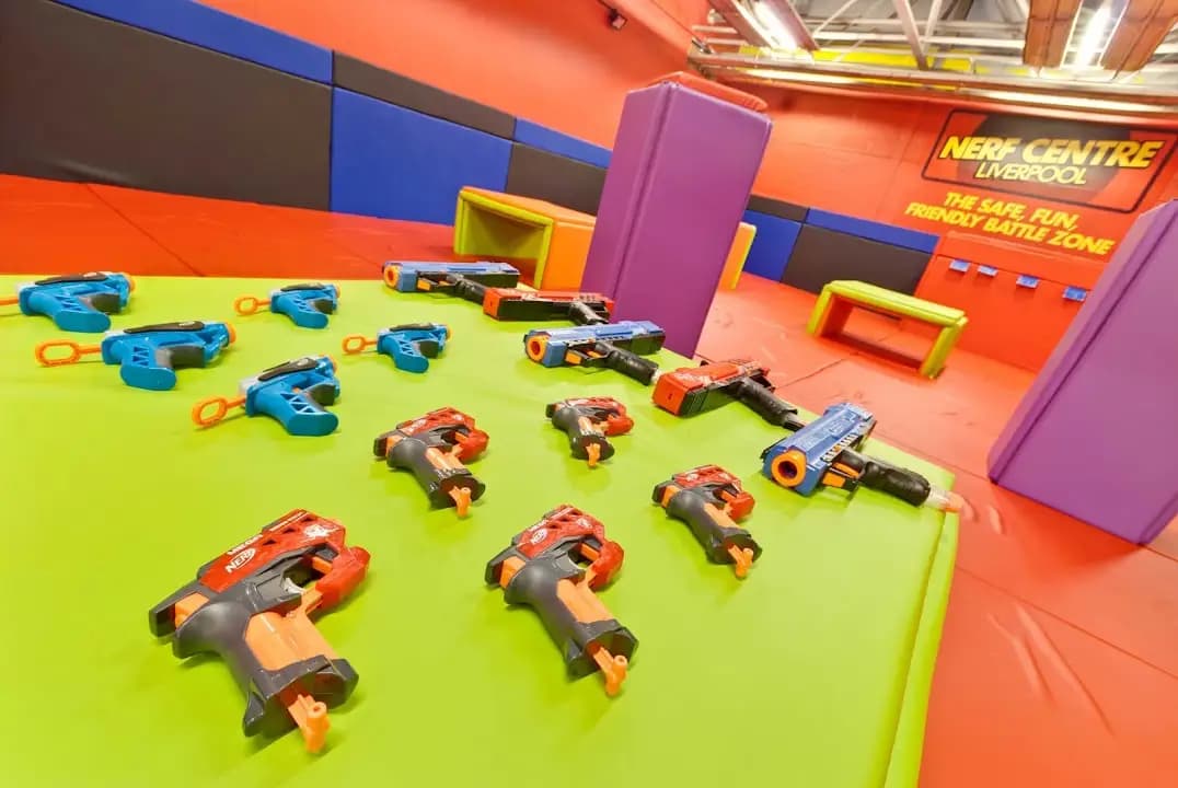 Interior view of Nerf Centre Liverpool paintball facility in Liverpool