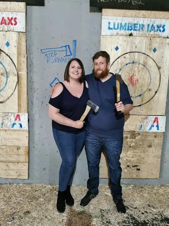 Interior view of Lumberjaxs Urban Axe Throwing axe throwing facility in Birmingham