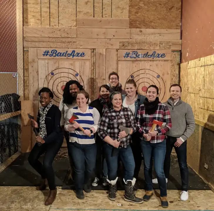 Interior view of Bad Axe Throwing Chicago (West Loop) axe throwing facility in Chicago
