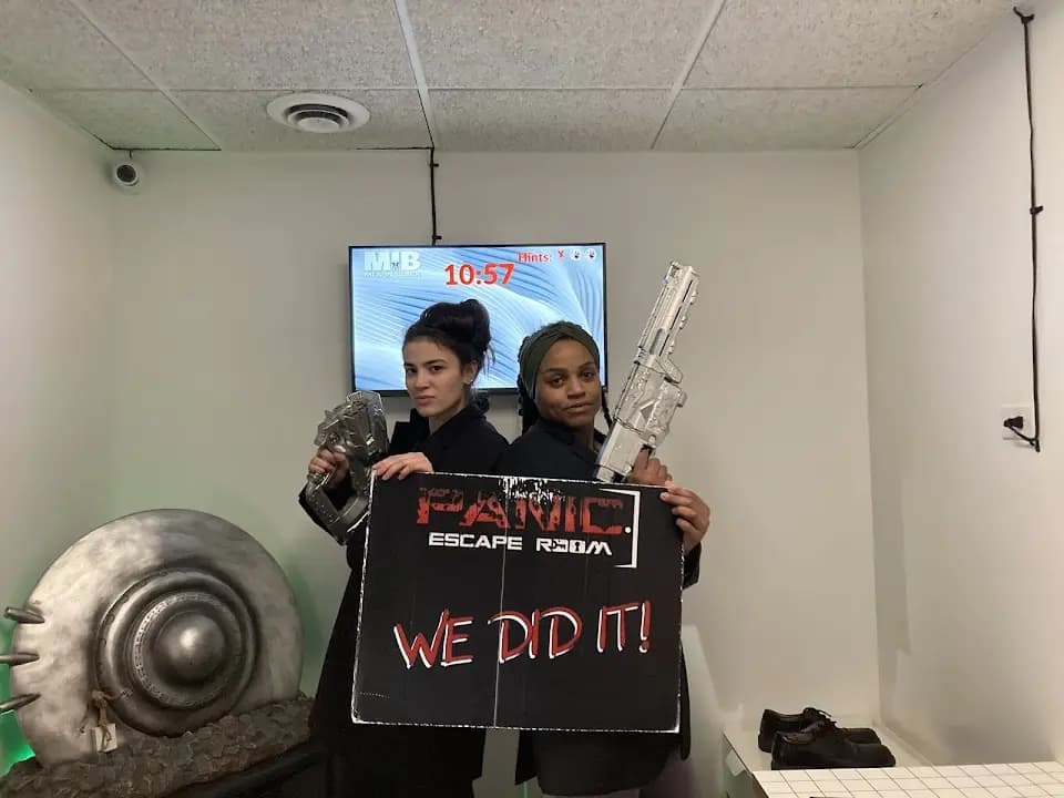 Interior view of Panic Escape Room Games escape rooms facility in Chicago