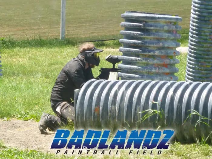 Interior view of Badlandz Paintball Field paintball facility in Chicago