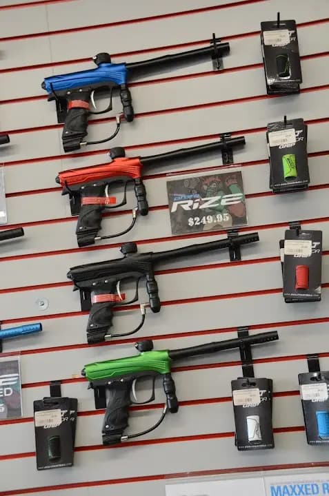 Interior view of Fox Paintball Store and Field Offices paintball facility in Chicago