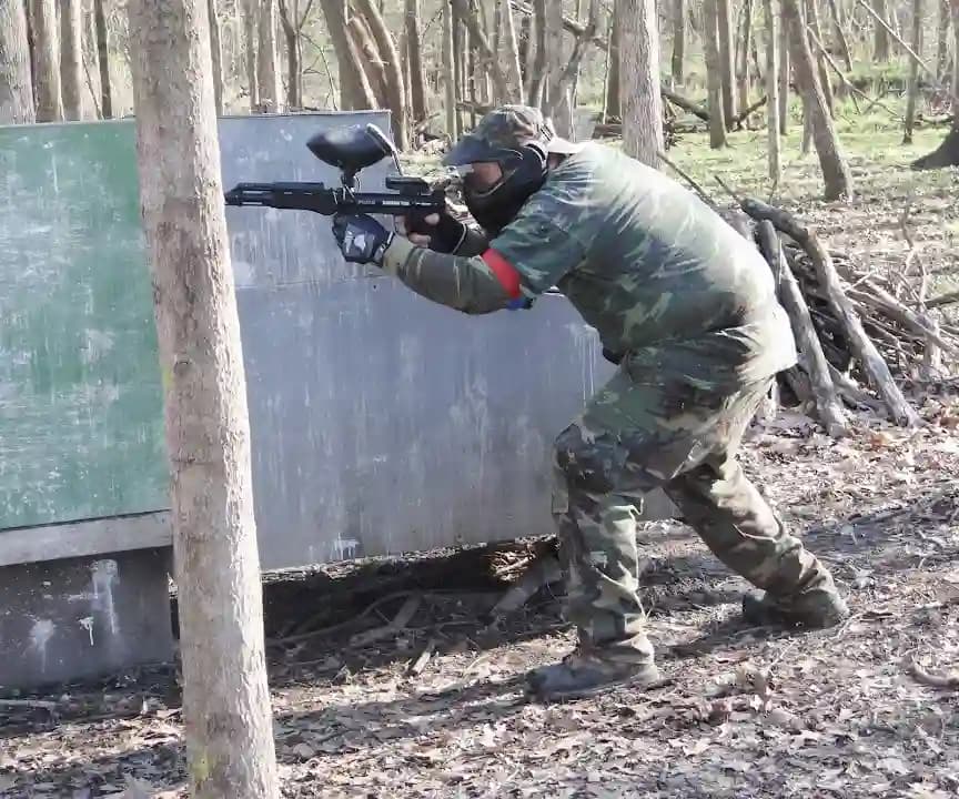 Interior view of Paint Pursuit Games paintball facility in Chicago