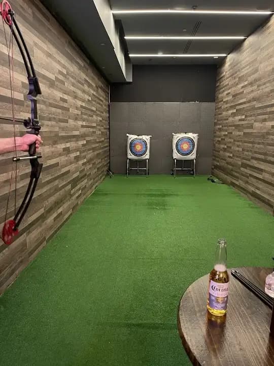 Interior view of Master Axe Throwing axe throwing facility in Chicago