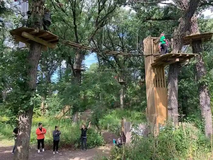 Interior view of Go Ape Zipline and Adventure Park escape rooms facility in Chicago