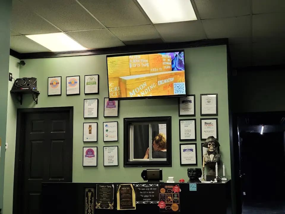 Interior view of The Secret Chambers Escape Room - Arlington escape rooms facility in Dallas