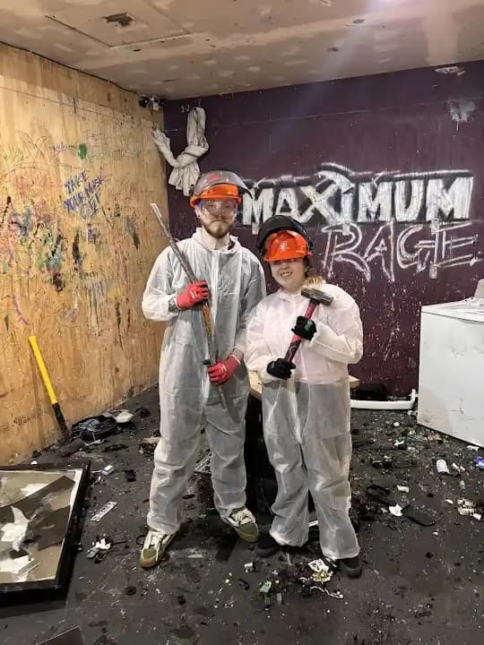 Interior view of Maximum Rage rage rooms facility in Houston