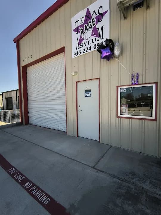 Interior view of Texas Rage Asylum, LLC rage rooms facility in Houston