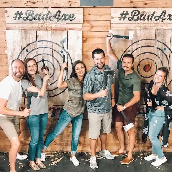 Interior view of Bad Axe Throwing Dallas axe throwing facility in Dallas