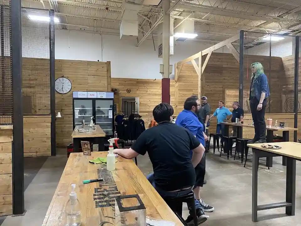 Interior view of Class Axe Throwing axe throwing facility in Dallas