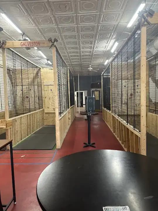 Interior view of Texas Lumberjaxe Indoor Axe Throwing axe throwing facility in Dallas