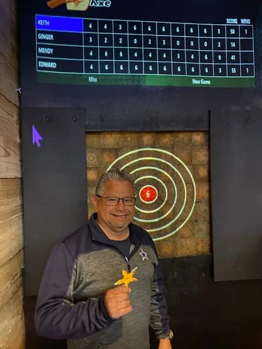 Interior view of Grab Your Axe, Lewisville Axe Throwing axe throwing facility in Dallas