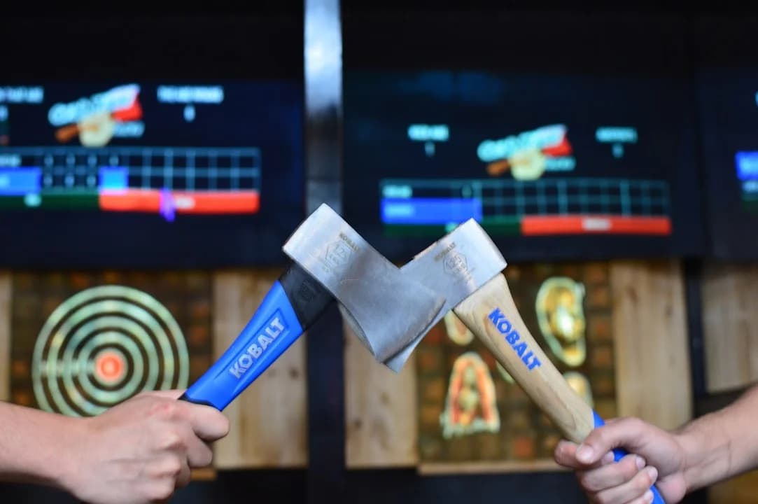 Interior view of Grab Your Axe, Rowlett Axe Throwing axe throwing facility in Dallas