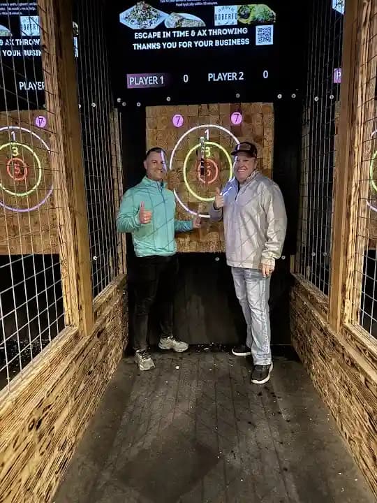axe throwing experience at Escape In Time & Ax Throwing located in Houston