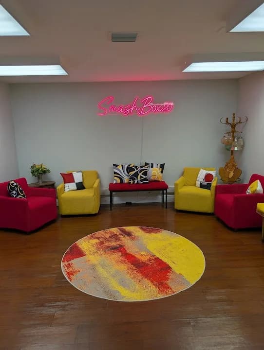 Interior view of SmashBox20 rage rooms facility in Tampa