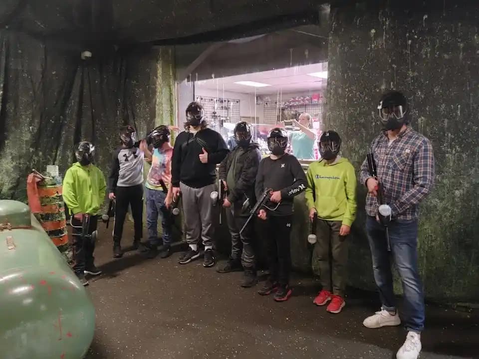 Interior view of Paintball HQ Field paintball facility in Toronto