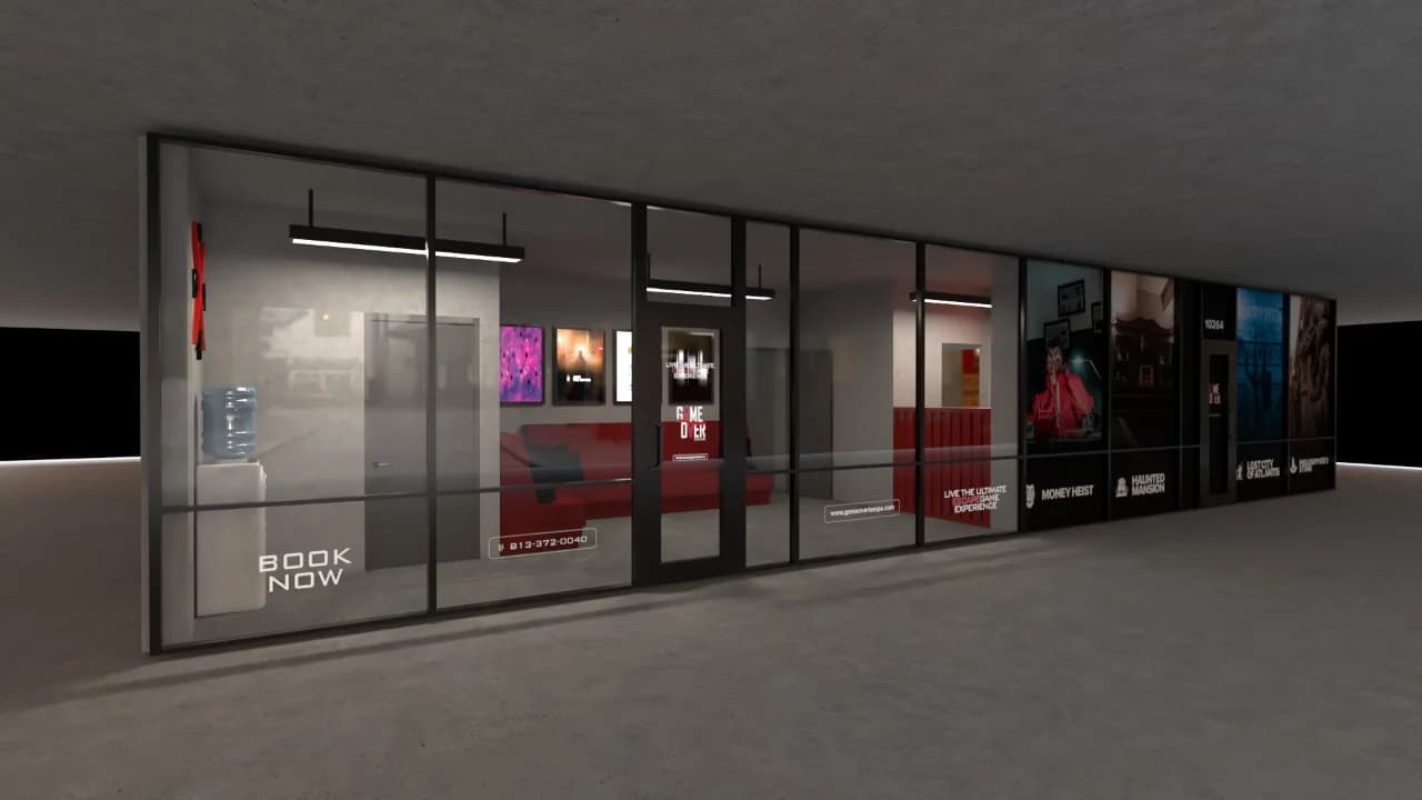 Interior view of Game Over Escape Rooms EAST TAMPA escape rooms facility in Tampa