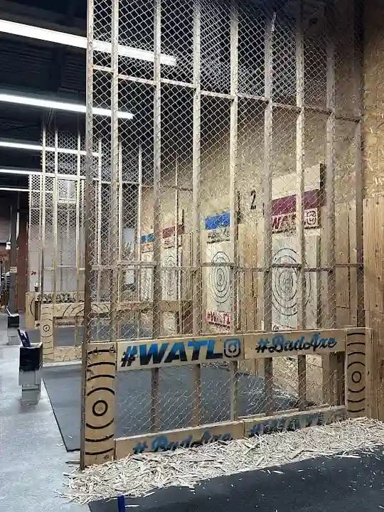 Interior view of Bad Axe Throwing Mississauga axe throwing facility in Toronto