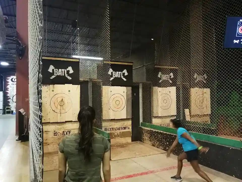 Interior view of BATL Grounds | Pickering axe throwing facility in Toronto